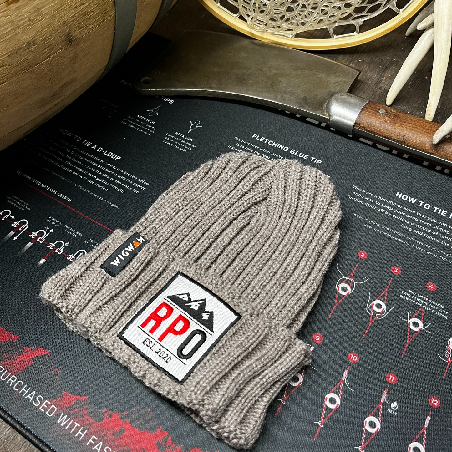 RPO Logo Beanie - Heather Brown